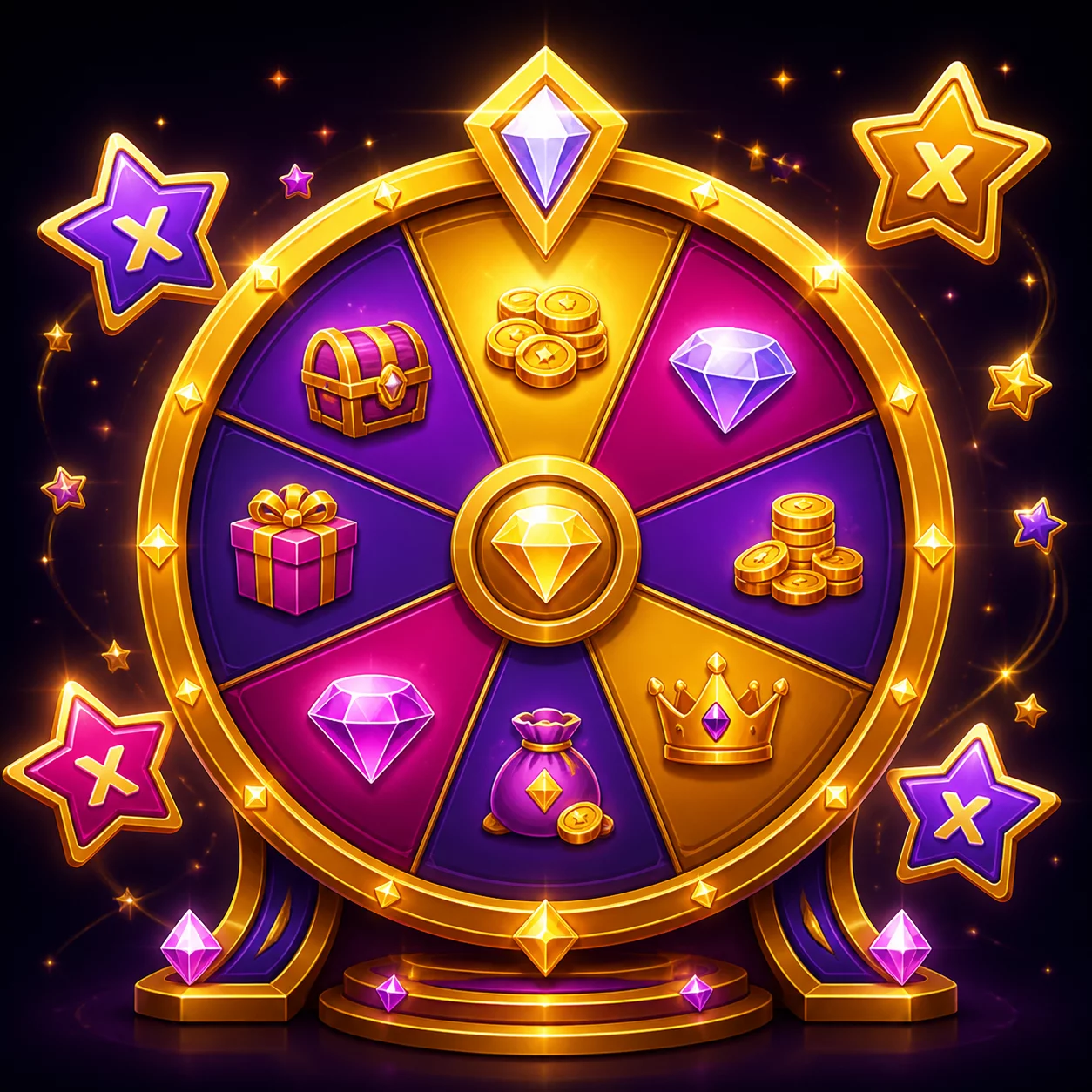 Daily lucky wheel and quest reward calendar