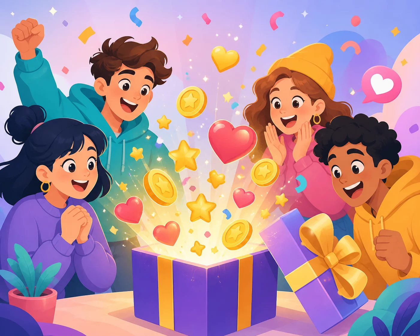 Social clubs and avatar gifting interface visual